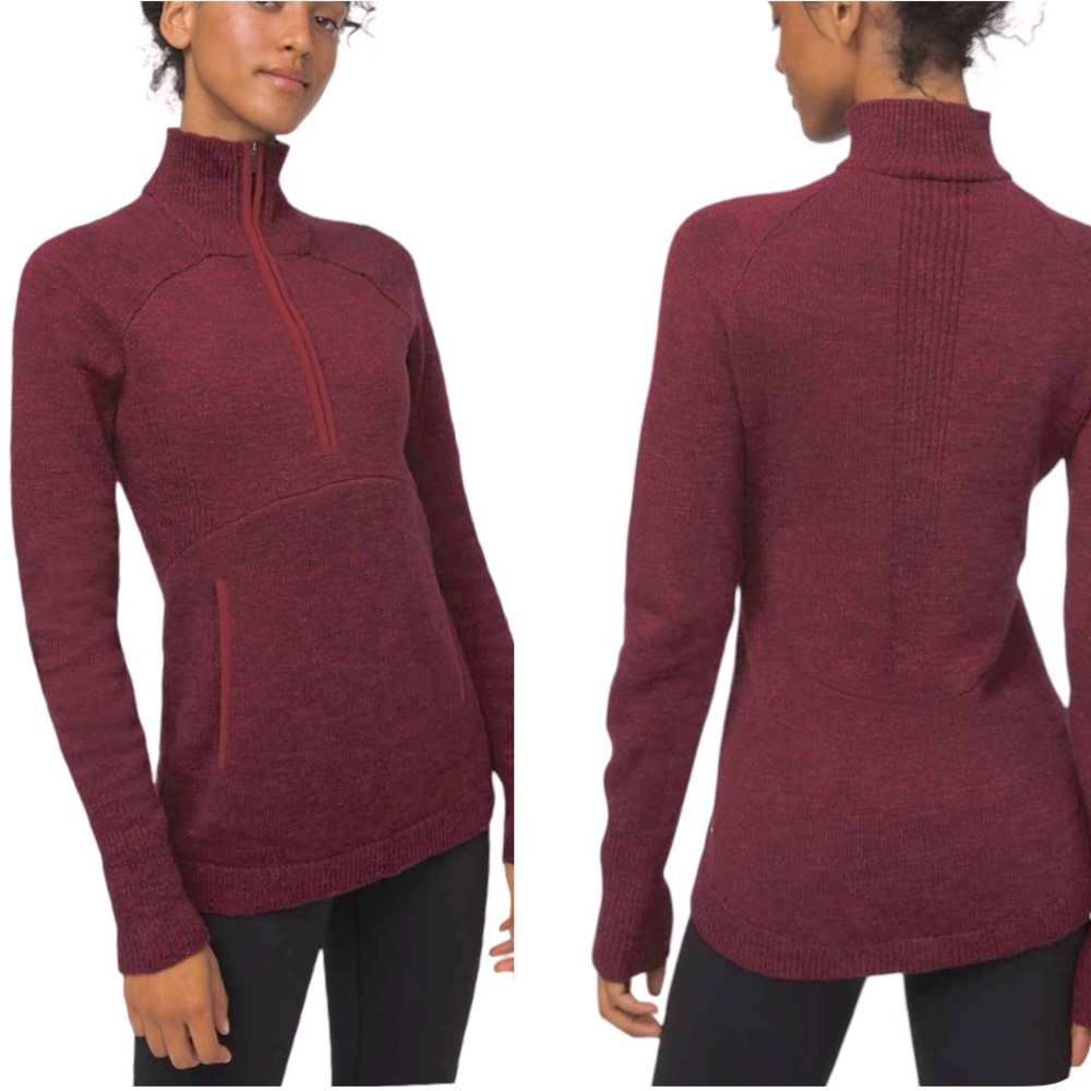 Lululemon Summit Stride Sweater – Heathered Deep Rouge